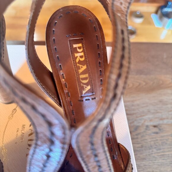 Prada Brown Platform Sandals - Picture 10 of 10
